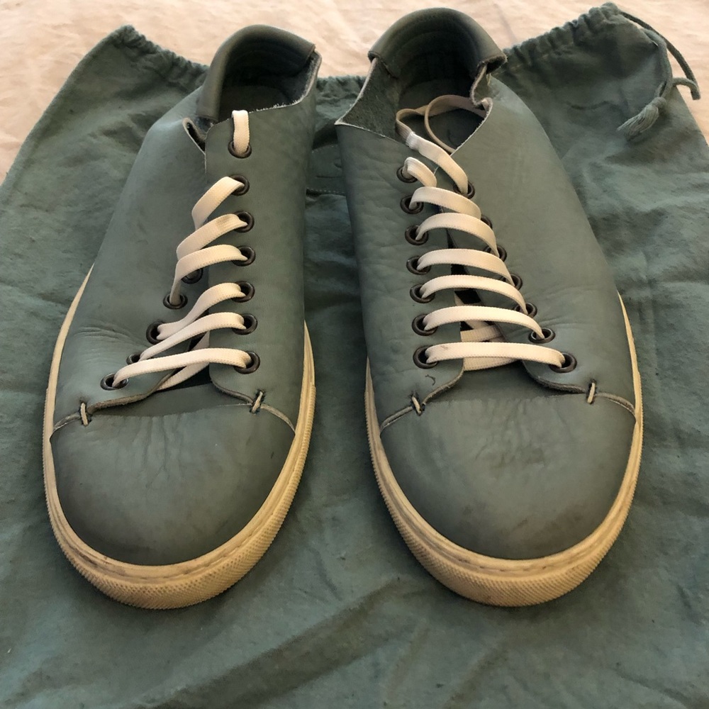 Men’s Swarm Blue Leather Sneaker - 8 - Picture 2 of 6